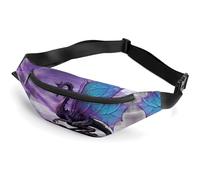 MHYRAC Sac banane, sac banane réglable à rayures blanches et rouges pour la course à pied, la marche, la randonnée, Purple Dragon Purple Moon, 36*15cm, Sac de ceinture