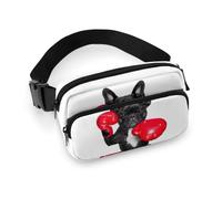 MHYRAC Sac banane, sac banane réglable pour course à pied, marche, randonnée, Boxer Bouledogue Français, 20x13cm