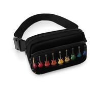 MHYRAC Sac banane, sac banane réglable pour la course, la marche, la randonnée, Guitare musicale colorée, 20x13cm