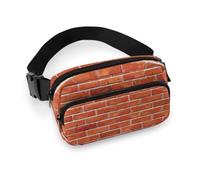 MHYRAC Sac banane, zèbre rayé, sac banane réglable pour course à pied, marche, randonnée, Texture murale en brique rouge., 20x13cm