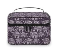 MHYRAC Trousse à cosmétiques, trousse de maquillage en cuir avec pingouin, trousse de toilette de voyage pour femme, Éléphant mignon., 25x18x15cm