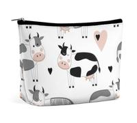 MHYRAC Trousse de toilette portable avec fermeture éclair pour un usage quotidien, voyage - Citron avec fleurs et feuilles, Vache mignonne, Taille unique