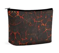 MHYRAC Trousse de toilette portable avec fermeture éclair pour un usage quotidien, voyage Motif coquelicots rouges, Fissure de lave volcanique, Taille unique