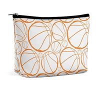 MHYRAC Trousse de toilette portable avec fermeture éclair pour un usage quotidien, voyage Motif coquelicots rouges, Motif sport de basketball, Taille unique