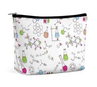 MHYRAC Trousse de toilette portable avec fermeture éclair pour un usage quotidien, voyage Motif coquelicots rouges, Motif expériences en chimie, Taille unique
