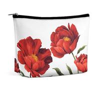 MHYRAC Trousse de toilette portable avec fermeture éclair pour un usage quotidien, voyage Motif coquelicots rouges, Fleurs de coquelicot rouge., Taille unique