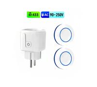 MHZ Rf Wireless Remote Control Smart Switch Electrical Sockets 220V 15A,1 SOCKET 2 REMOTES