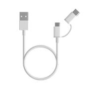Xiaomi Mi 2-in-1 USB Cable Micro USB to Type C 30cm câble USB USB 2.0 0,3 m USB A Micro-USB B Blanc