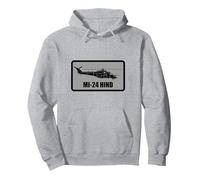 MI-24 Hind Sweat à Capuche, Unisexe pour Adultes, Gris Chiné, XXL
