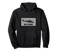 MI-24 Hind Sweat à Capuche, Unisexe pour Adultes, Noir, S