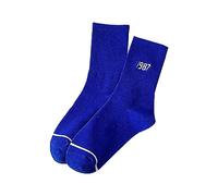 Mi-Bas Femme Bleu Clair à Rayures - Tendance Klein Bleu, en Coton Léger pour Sport et Quotidien(Blue, One Size)
