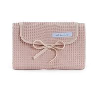 Mi bollito - Changeur de bébé portable, pliable et imperméable. Tissu 100% en coton gaufré. Facile à ranger dans le sac à langer. Idéal pour le cadeau de nouveau-né. (Rose pastel)
