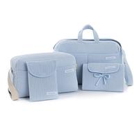 mi bollito - Pack essentiel pour mamans, papas et bébés : sac de maternité, sac de promenade, matelas à langer portable et organisateur de couches et lingettes. Fabriqué en Espagne., bleu clair