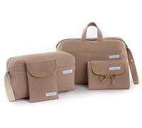 mi bollito - Pack essentiel pour mamans, papas et bébés : sac de maternité, sac de promenade, matelas à langer portable et organisateur de couches et lingettes. Fabriqué en Espagne., Marron pastel