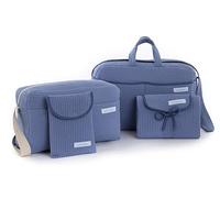 mi bollito - Pack essentiel pour mamans, papas et bébés : sac de maternité, sac de promenade, matelas à langer portable et organisateur de couches et lingettes. Fabriqué en Espagne., Bleu grisé