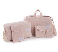 mi bollito - Pack essentiel pour mamans, papas et bébés : sac de maternité, sac de promenade, matelas à langer portable et organisateur de couches et lingettes. Fabriqué en Espagne., rose pastel