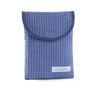 mi bollito Sac de rangement pour couches et lingettes pour bébé, tissu gaufré 100 % coton, fermeture rapide type velcro, pratique et élégant., Bleu grisé, Compact