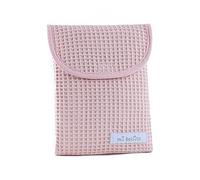 mi bollito - Sac organisateur pour couches et lingettes pour bébé, tissu gaufré 100% coton, fermeture rapide type velcro, pratique et élégant., rose pastel, S
