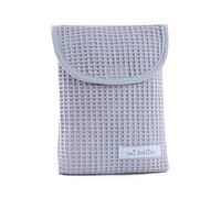 mi bollito - Sac organisateur pour couches et lingettes pour bébé, tissu gaufré 100% coton, fermeture rapide type velcro, pratique et élégant., gris clair