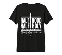 Mi-Cagoule Mi-Sacré Prie avec Moi Humour Audacieux T-Shirt Haut de Gamme