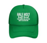 Mi-Cagoulé, Mi-Saint. Ça Veut Dire : Prie avec Moi, Ne Joue Pas avec Moi. Unisexe Casquette De Baseball Anti-Soleil Baseball Cap Léger Casquette Trucker pour Sport Voyage Toutes Les Saisons