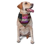 Mi-Cagoulé, Mi-Saint. Ça Veut Dire : Priez avec Moi, Ne Jouez Pas avec Moi. Écharpe Triangulaire Élégant Bandana Chien Doux Écharpe pour Chien pour Animal De Compagnie Fournitures De Fête