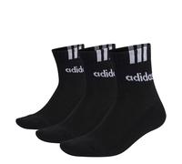 Adidas Chaussettes mi-mollet 3-Stripes Linear – 3 paires matelassées Noir 43/45 Mixte