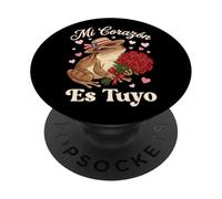 Mi Corazón ES Tuyo Coquí Grenouille avec Roses Boricua Valentine PopSockets PopGrip Adhésif