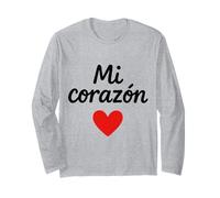 Mi Corazon Spanish My Heart Cadeau pour homme femme enfant Manche Longue