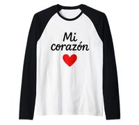 Mi Corazon Spanish My Heart Cadeau pour homme femme enfant Manche Raglan