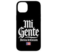 Mi Gente Boricua de Corazón Drapeau de Porto Rico Imprimé Blanc Coque pour iPhone 14 Plus