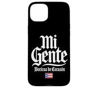 Mi Gente Boricua de Corazón Drapeau de Porto Rico Imprimé Blanc Coque pour iPhone 15 Plus