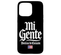 Mi Gente Boricua de Corazón Drapeau de Porto Rico Imprimé Blanc Coque pour iPhone 15 Pro Max