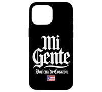 Mi Gente Boricua de Corazón Drapeau de Porto Rico Imprimé Blanc Coque pour iPhone 16 Pro Max