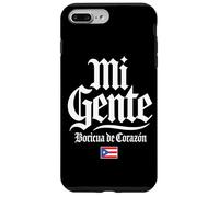 Mi Gente Boricua de Corazón Drapeau de Porto Rico Imprimé Blanc Coque pour iPhone 7 Plus/8 Plus