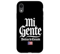 Mi Gente Boricua de Corazón Drapeau de Porto Rico Imprimé Blanc Coque pour iPhone XR