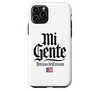 Mi Gente Boricua de Corazón Drapeau de Porto Rico Imprimé Noir Coque pour iPhone 11 Pro
