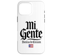 Mi Gente Boricua de Corazón Drapeau de Porto Rico Imprimé Noir Coque pour iPhone 16 Pro Max