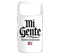 Mi Gente Boricua de Corazón Drapeau de Porto Rico Imprimé Noir Coque pour iPhone 17 Pro Max