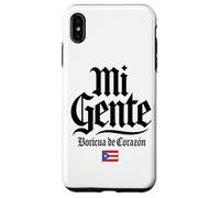 Mi Gente Boricua de Corazón Drapeau de Porto Rico Imprimé Noir Coque pour iPhone XS Max