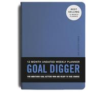 MI GOALS Agenda hebdomadaire non daté sur 12 mois pour la gratitude, les progrès et le suivi des habitudes, format B5 (Bleu Elément)