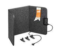 Mi-Heat Chauffage infrarouge de bureau Panneau chauffant 260W | Chauffage d'appoint pour bureau Bureau Poste de travail sous la table | Température jusqu'à 60°C pliable, gris