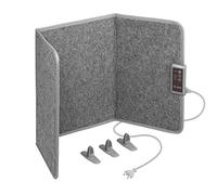 Mi-Heat Chauffage infrarouge de bureau Panneau chauffant 260W | Chauffage d'appoint pour bureau Bureau Poste de travail sous la table | Température jusqu'à 60°C pliable, gris