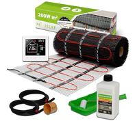 Mi-Heat Kit de chauffage au sol électrique 200 W/m² 1,0 m² - Tapis chauffant - Pour carrelage, vinyle, parquet et stratifié - Avec thermostat M2 WiFi blanc