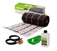 Mi-Heat Kit de chauffage au sol électrique 200 W/m² 2,5 m² - Tapis chauffant au sol - Technologie Twin - Utilisation universelle - Tous les revêtements de sol