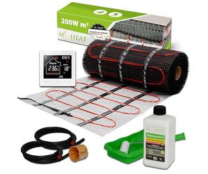 Mi-Heat Kit de chauffage au sol électrique 200 W/m² 3,0 m² - Tapis chauffant - Pour carrelage, vinyle, parquet et stratifié - Avec thermostat M2 WiFi blanc