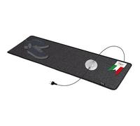 Mi-Heat Tapis Chauffant Électrique 50x140 cm - Idéal Camping-Car, Caravane et Bureau - Chauffage au Sol Mobile Infrarouge contre le Froid, Natte de Pieds Résistante et Antidérapante, Noir