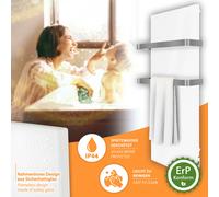 Mi-Heat TH-400 Chauffage Infrarouge Design Blanc Verre Mural 400W