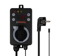 Mi-Heat Thermostat Universel d'extérieur - régulateur de température GH600 pour Serre, Terrarium, incubateur, Ruche - pour Chauffer et Refroidir - Thermostat Universel IPX4 - capteur déporté