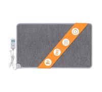 Mi-Heat Warm-Feet Tapis Chauffant Bureau Infrarouge (55x80cm) - Tapis Chauffant pour les Pieds avec Minuterie et Variateur, env. 40°C 230V - Base Antidérapante, Gris Anthracite